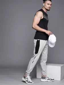 Louis Philippe ATHPLAY Men Grey & Black Solid  Joggers