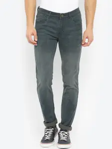 Turtle Men Blue Narrow Tapered Fit Heavy Fade Cotton Jeans
