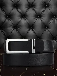 Kastner Men Black Textured Formal Belt