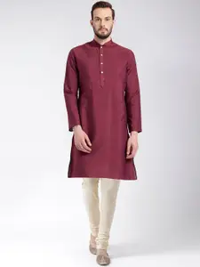 KISAH Men Maroon Kurta with Churidar