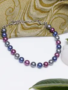 KARATCART Blue & Purple Beaded Necklace