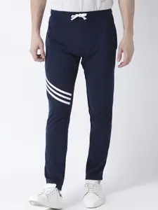 Club York Men Navy Blue Printed Cotton Track Pants