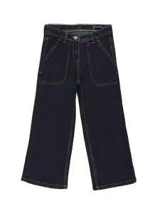 Allen Solly Junior Girls Navy Blue Regular Fit Cotton Jeans