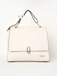 CODE by Lifestyle Off White Textured Oversized Structured Satchel