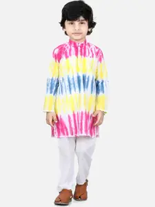 Aj DEZInES Boys Multicoloured Dyed Pure Cotton Kurta with Pyjamas
