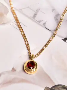 Rubans Voguish 18k Gold-Plated & Maroon Necklace