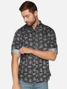 DON VINO Men Black & Grey Printed Cotton Casual Shirt