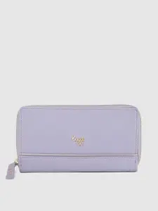 Baggit Women Lavender Solid Zip Around Wallet