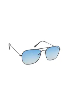 Micelo Martin Men Blue Lens & Black Square Sunglasses with UV Protected Lens
