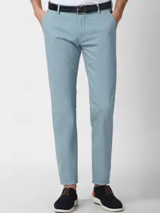 Peter England Casuals Men Blue Slim Fit Trousers