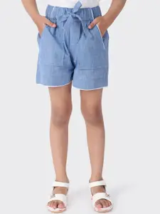 Fabindia Girls Blue Solid Shorts