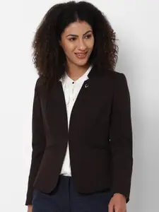 Allen Solly Woman Women Brown Solid Single-Breasted Formal Blazer