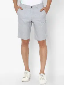 Allen Solly Men Grey Printed Slim Fit Cotton Chino Shorts