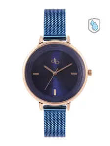 DressBerry Women Blue Dial & Blue Stainless Steel Bracelet Style Straps Analogue Watch