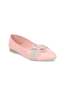 SHUZ TOUCH Women Pink Ballerinas with Bows Flats