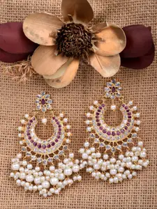 Saraf RS Jewellery Gold Contemporary Chandbalis Earrings