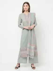 Safaa Olive Green Unstitched Dress Material