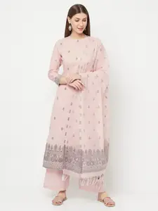 Safaa Pink Unstitched Dress Material