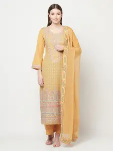 Safaa Yellow & Green Unstitched Dress Material