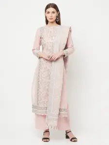 Safaa Peach-Coloured Unstitched Dress Material