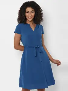 Allen Solly Woman Blue Solid Dress