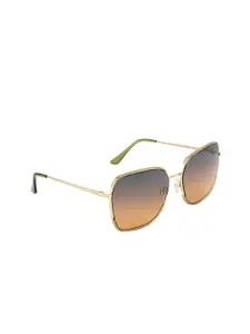 OPIUM Women Brown Lens & Gold-Toned Square Sunglasses with UV Protected Lens
