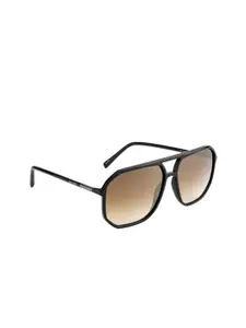 OPIUM Men Brown Lens & Black Rectangle Sunglasses with UV Protected Lens
