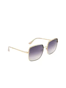 OPIUM Women Grey Lens & Gold-Toned Square Sunglasses with UV Protected Lens