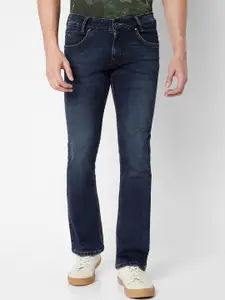 Mufti Men Blue Bootcut Light Fade Stretchable Mid-Rise Jeans