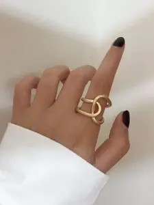 WHITE LIES Gold-Toned Irregular Finger Ring