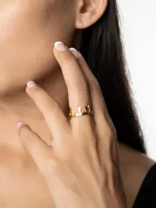 WHITE LIES 18k Gold-Plated Gold-Toned Adjustable Finger Ring