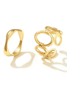 WHITE LIES Set Of 2 Gold-Plated Finger Rings