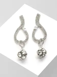 AVANT-GARDE PARIS Silver-Toned Contemporary Drop Earrings