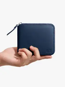 DailyObjects Women Navy Blue Vegan Leather Zip Around Wallet