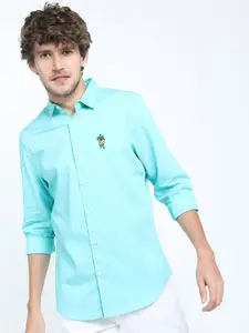 HIGHLANDER Men Blue Slim Fit Casual Shirt