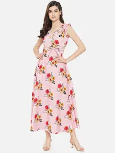 Yaadleen Pink Floral Maxi Dress
