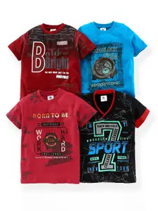 TONYBOY Boys Pack of 4 Printed T-shirt