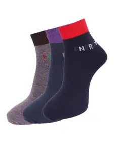 Dollar Socks Men Pack Of 3 Assorted Ankle-Length Cotton Socks