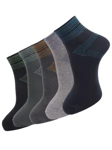 Dollar Socks Men Pack of 5 Assorted Cotton Ankle-Length Socks
