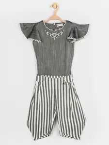 Peppermint Girls Grey & White Top with Trousers