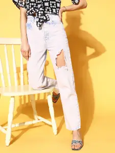 SASSAFRAS Women Stunning Blue High-Rise Regular Fit Jeans