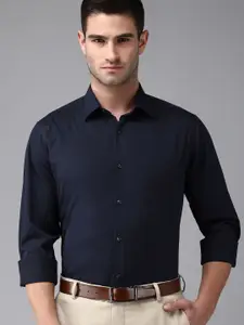 Van Heusen Men Navy Blue Solid Custom Fit Formal Shirt