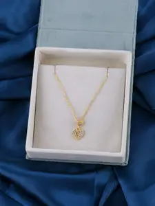 Brandsoon 1 Gram Gold-Plated White Stone-Studded Necklace