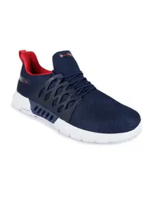 Campus Men Navy Blue Mesh High-Top Running Shoes