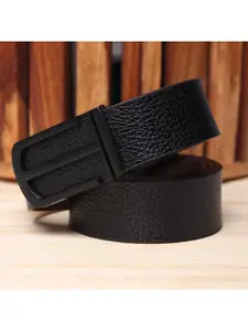 Kastner Men Black Textured Formal Belt