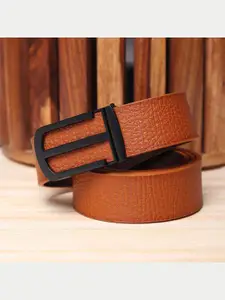 Kastner Men Tan Brown Textured Formal Belt