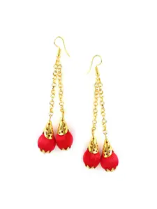 AKSHARA Red Handcrafted Drop Earrings