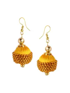 AKSHARA Gold-Toned Dome Shaped Handcrafted Drop Earrings
