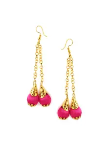 AKSHARA Pink Contemporary Drop Earrings