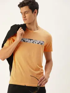 Peter England Casuals Men Orange Typography Printed T-shirt